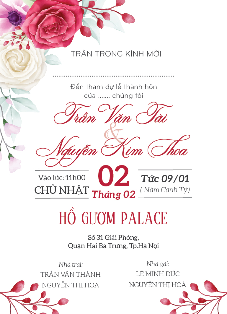 Thiệp cưới hiện đại Miền Bắc 13 x 18 J2 3d-01